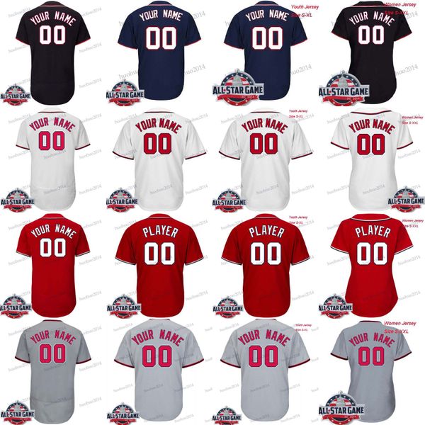 

2018 All-Star Jersey Juan Soto Sean Doolittle Wilmer Difo Daniel Murphy Trea Turner Max Scherzer Baseball Jerseys