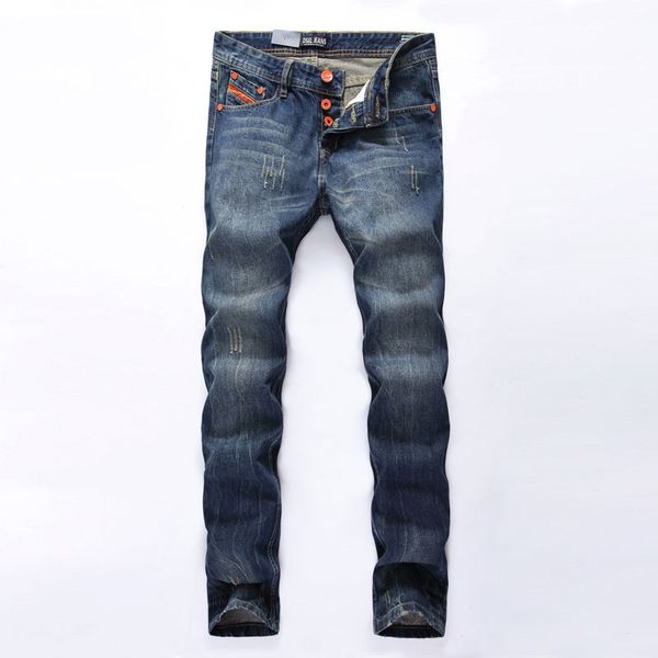 

fashion men jeans dsel brand straight fit ripped jeans italian designer 100 %cotton distressed denim jeans homme drop shipping, Blue