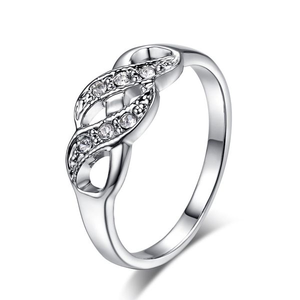 

stainless steel friendship friend infinity rings cubic zirconia for women men couple wedding promise love jewelry anillos, Golden;silver