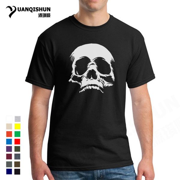 

terrible evil skull face tshirt mens t-shirt summer short sleeves tee pure cotton 17 colors xs 3xl, White;black