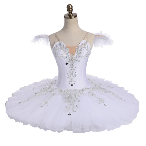 White Swan Clássico Performance Paltter Tutu Mulheres Hard Tule Profissional Ballet Tutu Traje Vestido BT9113