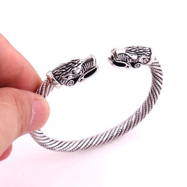 

wicca amulet solomon pagan jewelry silver or gold viking pagan gothic wolf head pewter bracelet norse jewelry totem viking bracelet kka1900, Golden;silver