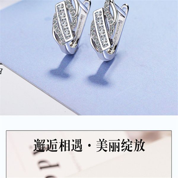 

korean style 925 sterling silver earrings geometric earrings accessories eh048, Golden;silver