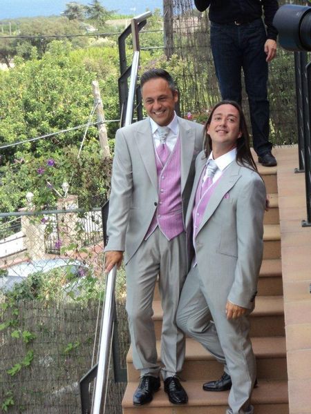 

new design light grey tailcoat groom tuxedos morning style men wedding wear men formal prom party suit(jacket+pants+tie+vest), Black;gray