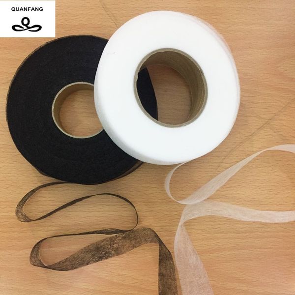 

quanfang lining fabric double faced diy accessories cloth the patchwork adhesive fabric need to use electric iron 1pcs 70 yards, Black;white