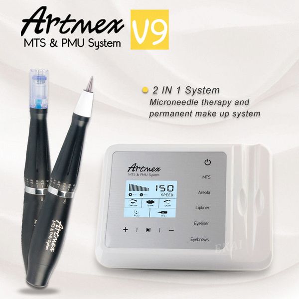 

Artmex V9 Перманентный микроблейдинг MTS PMU Цифровой татуаж для перманентного макияжа Машина микро-лезвие для перьев Брови Подводка для глаз Губы