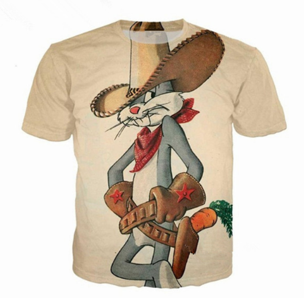 

мультфильм bugs bunny женщины мужчины новая мода лето унисекс смешные 3d печати crewneck повседневная футболка топы tee q121, White;black
