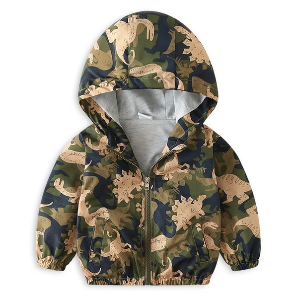 

2018 boys cartoon hooded bomber jacket windbreaker camouflage dinosaur coat outwear jackets for boy kids age 2 3 4 5 6 years old, Blue;gray