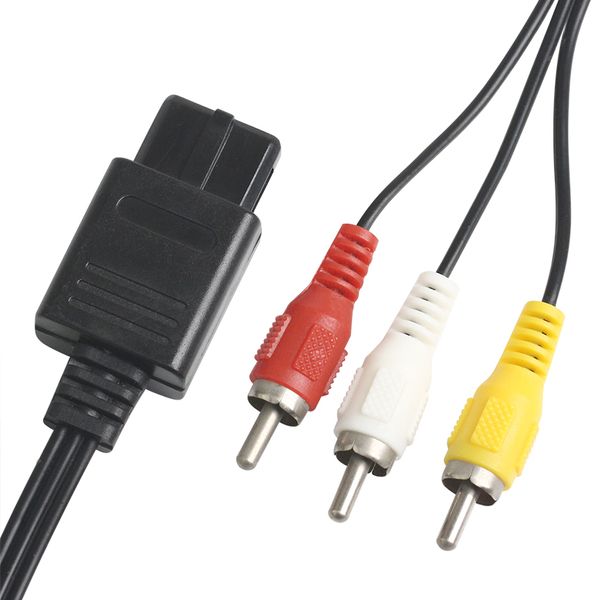 

1.8m 6ft av tv rca video cord cable for game cube/for snes gamecube/for nintendo for n64 64 game cable 300pcs/lot