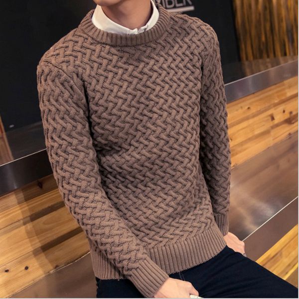 

men's casual leisure o-neck warm knit sweater pullover knitting sweaters men plus large size xxl xxxl men's fashion, White;black