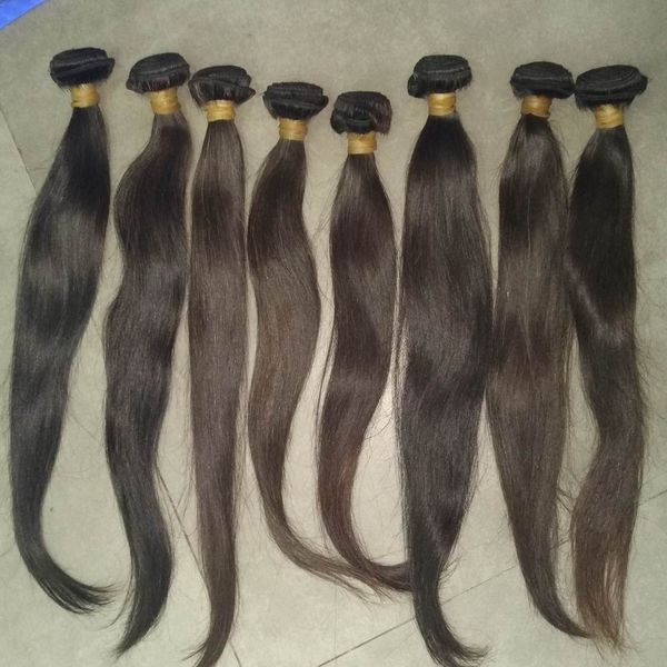 

2020 new trend virgin straight human hair weave cambodian hairs natural color thick 3 bundles quick shipments, Black