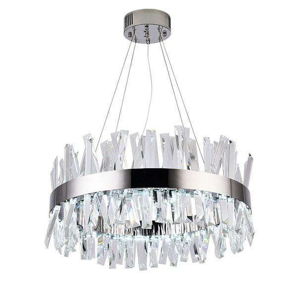 

new modern crystal chandelier stainless steel designer living room led lights round chrome decorative lights