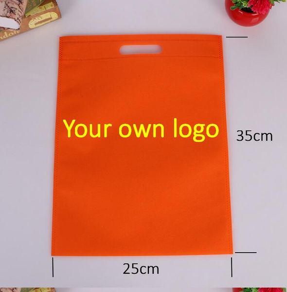 

350 250mm cu tomized logo non woven hoppping bag 12 color available hopping bag environmental friendly packing bag 500 pc lot