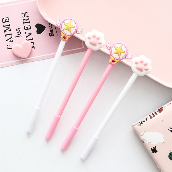 

pink lovely magic star cat gel pen signature pen escolar papelaria school office supply promotional gift