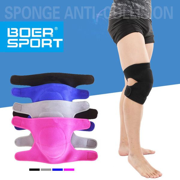 

boer women profession sports knee pads basketball volleyball dance fitness thicken sponge collision protection knee support pad, Black;gray