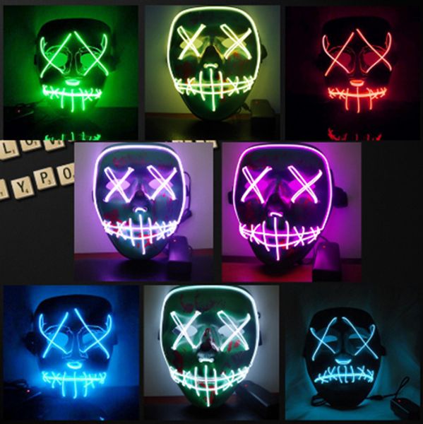 

led light mask up funny mask from the purge election year great for festival cosplay halloween costume 2018 new year cosplay jle78