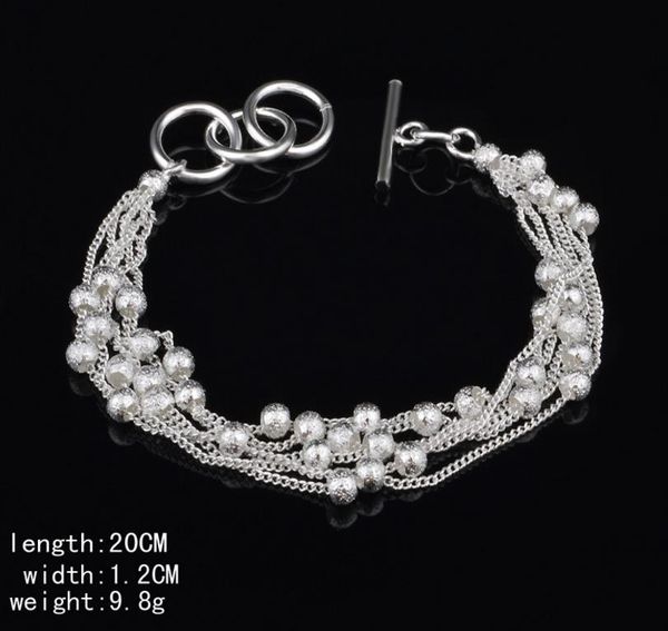 

sand beads south korean 925 silver plate jewelry bracelet silver fashion bracelet foreign trade manufacturer direct supply, Black