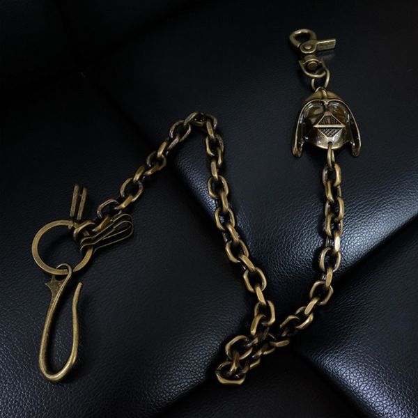 

solid brassy trousers chain punk hip-hop trendy belt waist chain ms bag jeans alloy pants with the ancient guards, Black;brown