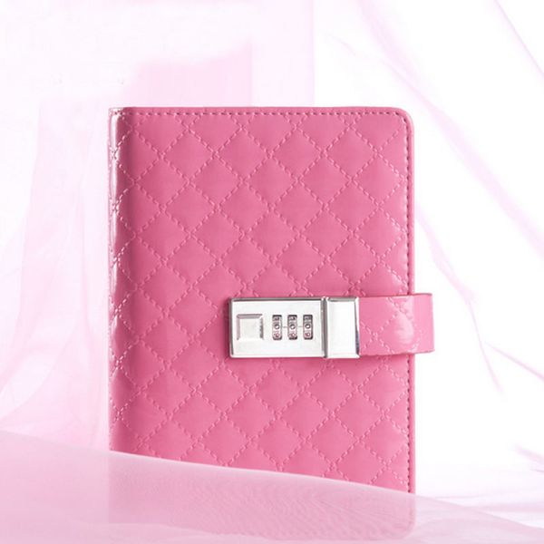 

cagie kawaii notebook fashion password planner diary fitted leather notebooks personal sketchbook school daily journal, Purple;pink
