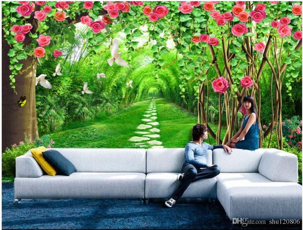 

3d room wallpaper on a wall custom p mural flower vine bamboo forest road home decor background 3d wall murals wallpaper for walls 3 d