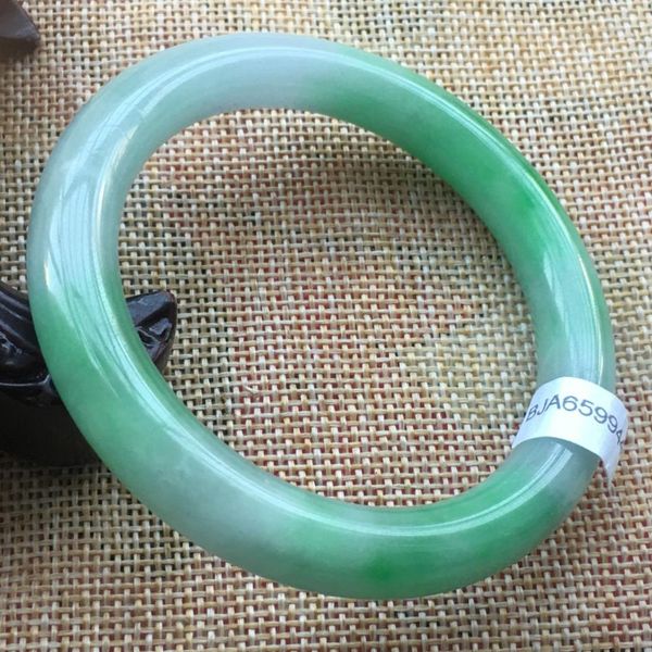 

58mm certified (grade a) natural lavender stoneite stone bracelet bangle 59944, Black