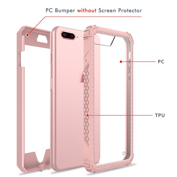 

hybrid for iphone 8 plus case shockproof full body cellphone case with tpu pc 2 layer impact protection designer phone case opp bag