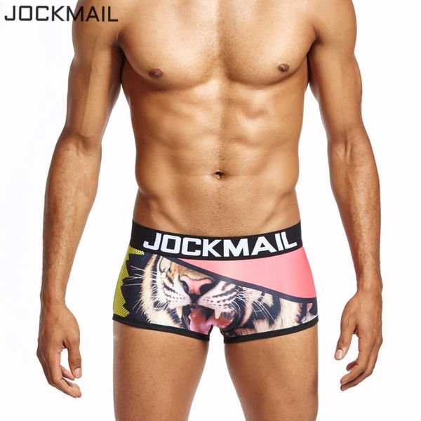 

jockmail brand mens underwear boxer shorts men trunks panties calzoncillos hombre boxer marca cuecas gay underwear, Black;white