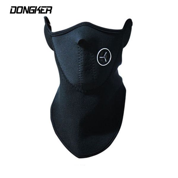 

outdoor sports neck warmers fleece balaclavas skiing cycling windproof protect half face mask neoprene hunting fishing mask *, Black