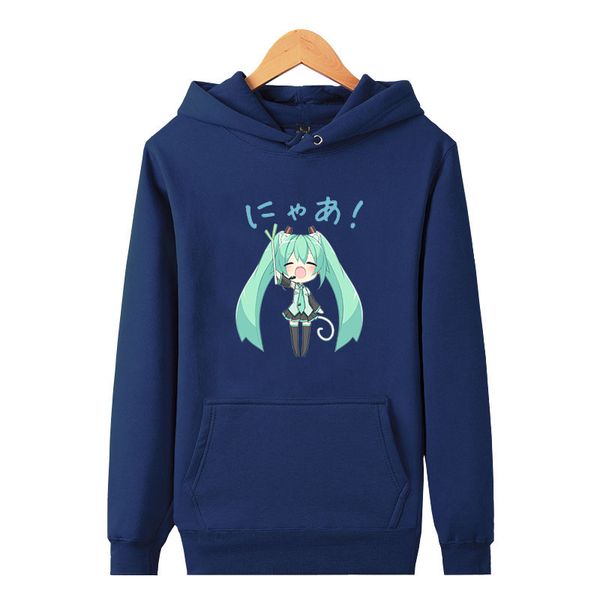 

new japan anime hatsune miku hoodie casual men women clothes vocaloid long sleeve jacket coat hoodies coat, Black