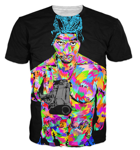 

нова мода мђжин / женин ип-оп банди жизн 2pac мене 3d пеанй ђболка sum, White;black