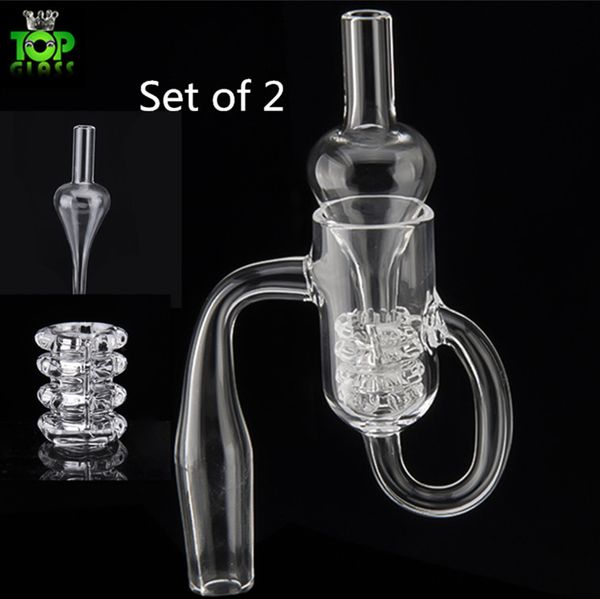 Набор дымовых кварцевых алмазов Loop Banger Nail Oil Knot Recycler Carb Cap Dabber Insert Bowl 10mm 14mm 19mm Male Female for Water Pipes