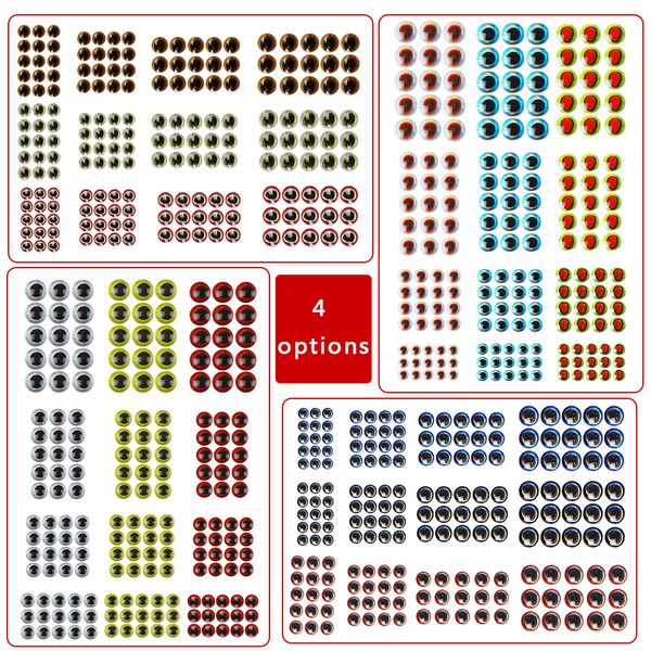732pcs Fishing Lure Eyes 3D Holographic Eyes Fly Tying Jigs Crafts Doll 3-6mm