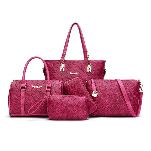 

2018 new women's luxury 5pcs composite shoulder bags ladies handbags clutches bags set sac a main femme de marque