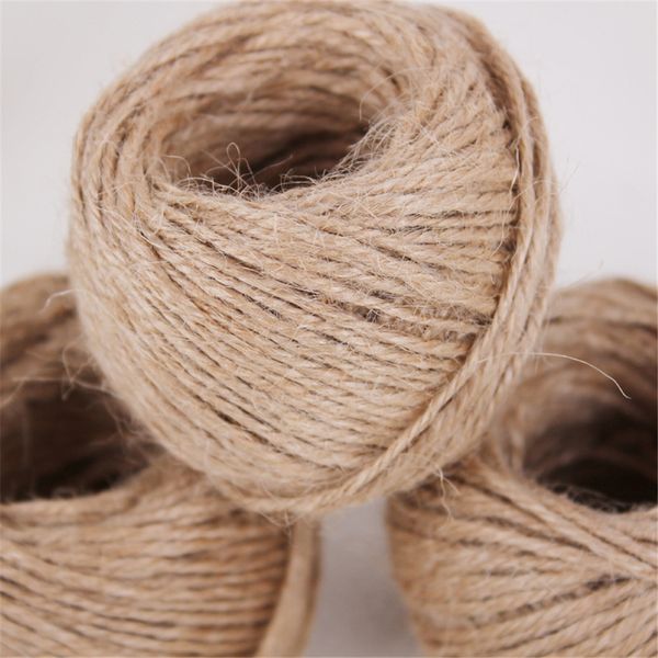 100m Rouleau De Ficelle En Jute Cordon Pour Emballage Cadeau DIY Bricolage