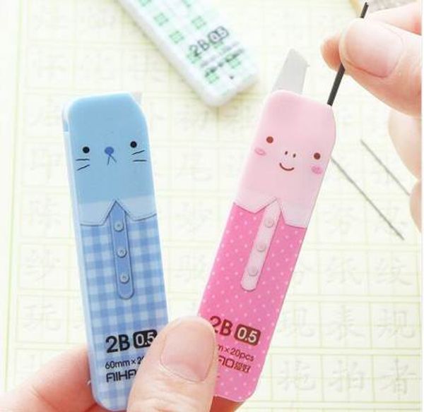 AIHAO Estudante 0.5mm Kawaii Cat Caneta Mecânica Recarga Bonito Animal Lápis Automático de Chumbo Escrita Coreano Papelaria 202