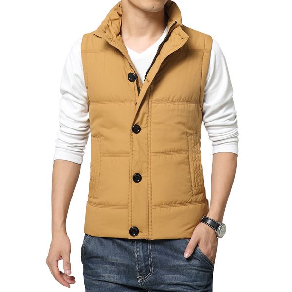 

2018 autumn winter casual men's vest 100% polyester slim jackets male black solid zipper jacket for mens m-3xl, Black;white