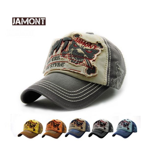 

jamont] sports baseball cap men & women's snapback hat tiger pattern hat visor cotton washed cowboy casquette gorras, Blue;gray