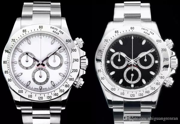 

Factory upplier luxury men 039 watch 40mm 116520 automatic mechanical black white dial tainle teel men wri twatche no chronograph