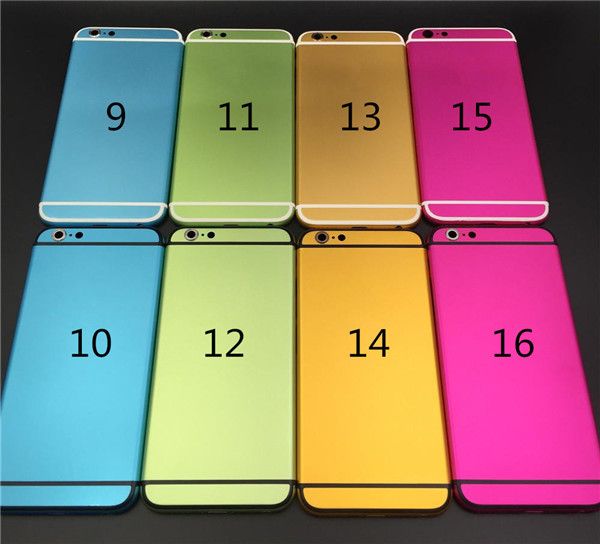 

Цвет Для iPhone 6 6G Корпус Крышка батарейного отсека с кнопками логотипа Sim Tray + Custom IMEI Fundas Шасси Задняя дверь Средняя рама металлический корпус