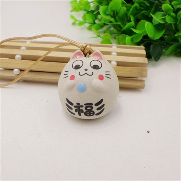 

китайская керамика цзиндэчжэнь керамические украшения керамические мультфильм повезло кошка перезвон ветра тао муфу кошка колокол кулон