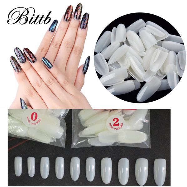 

bittb 500pcs nail art french acrylic artificial fake nail full cover oval natural false manicure tool finger tips for salon, Red;gold