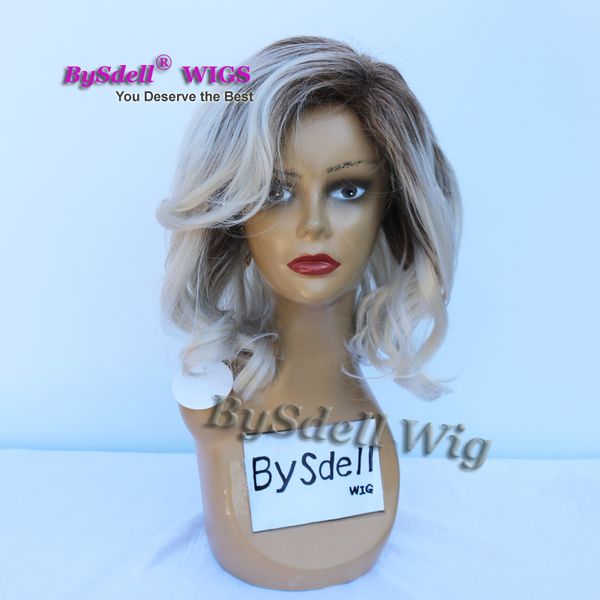 Drag Queen Free Part Dark Root Ombre Polished Ash Blonde Color