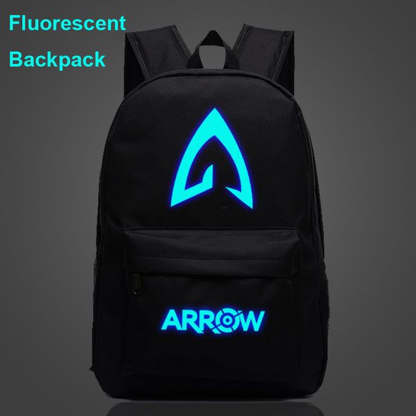 

2018 fluorescent luminous superhero arrow boy girl school bag women bagpack teenagers schoolbags men children student backpacks