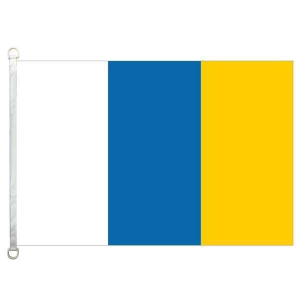 

хороший флаг]канарские острова без гребня флаги баннер 3x5ft-90x150cm 100% полиэстер флаги стран, 110gsm связанная warp ткань открытый флаг