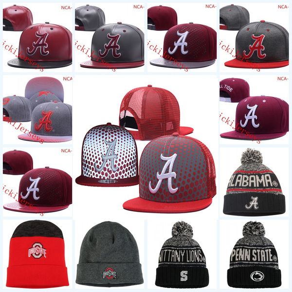 

NCAA Alabama Crimson Tide Snapback Caps Black Ohio State Buckeyes Knit Hat Penn State Nittany Lions beanies Caps one size fit all