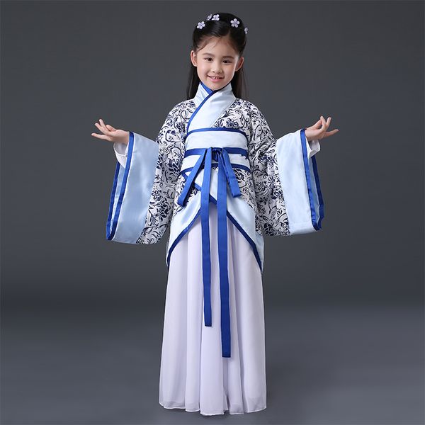 

girls ancient chinese traditional national chinese costume hanfu dress princess children cosplay china clothing folk kids dn2125, Black;red
