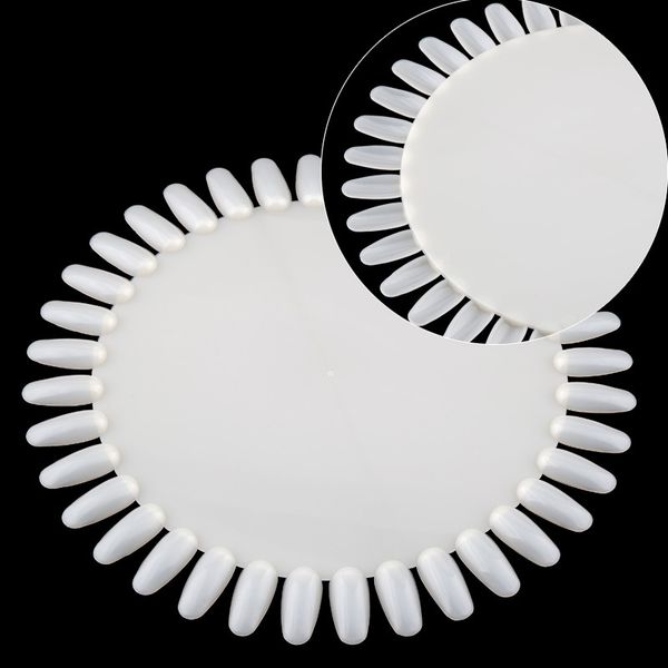 

1pcs white false nail art polish display 36 wheel nails palette color acrylic practice painting board manicure tools for salon, Red;gold