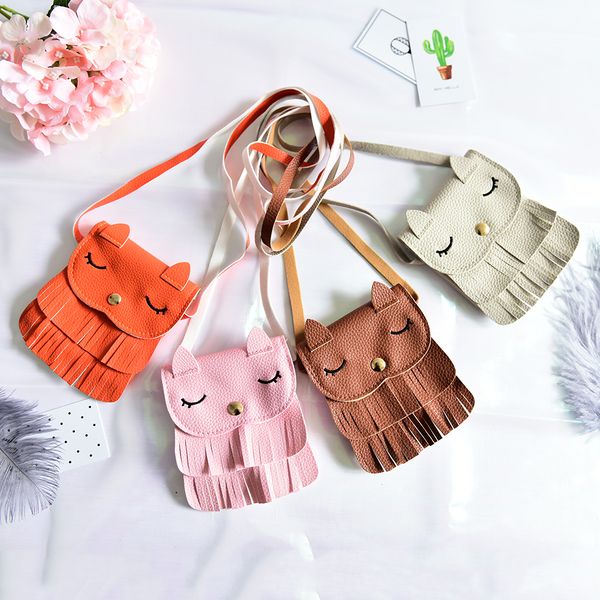 

lovely cat shape baby girls tassel purse handbag kids cross-body shoulder bag cross body tassel tote purse messenger satchel bag