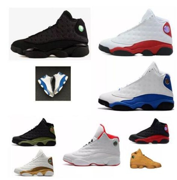 

high quality 26 colors New mens Kids 13 Black Cat Basketball Shoes 13s White women Kids Chicago red XIII Trainer Sneakers us4-us13