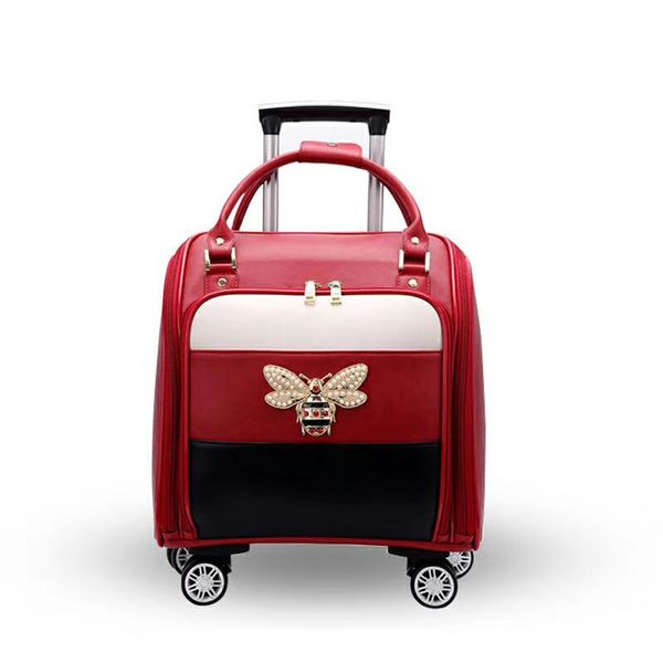 

travel tale 2018 leather suitcase women carry on travel case luggage 16" cabin bag